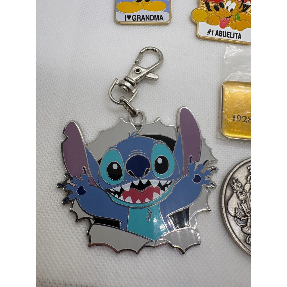 Disney Keychain Coin Lot Stitch Mickey Minnie 60th 25th Anniversary Abuelita - Picture 2 of 7